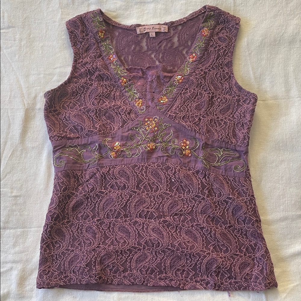 Purple Lace Top